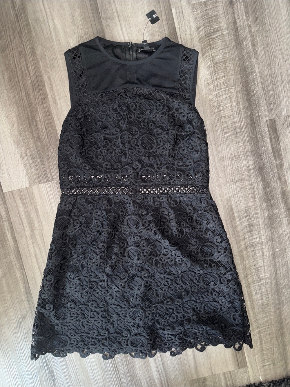 NEW Express dress 10 black lace overlay mini sleeveless cocktail party cutout